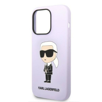 Karl Lagerfeld KLHCP14LSNIKBCU iPhone 14 Pro 6,1&quot; pevný obal fialový/fialový silikonový Ikonik