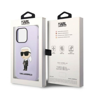 Karl Lagerfeld KLHCP14LSNIKBCU iPhone 14 Pro 6,1&quot; pevný obal fialový/fialový silikonový Ikonik