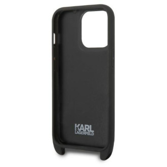 Karl Lagerfeld KLHCP14LSTKMK iPhone 14 Pro 6,1&quot; černo/černé pevné pouzdro Monogram Ikonik Patch