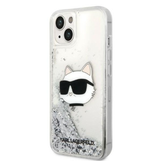 Karl Lagerfeld KLHCP14MLNHCCS iPhone 14 Plus 6,7&quot; stříbrný/stříbrný pevný obal Glitter Choupette Head