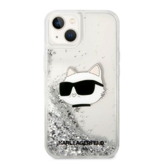 Karl Lagerfeld KLHCP14MLNHCCS iPhone 14 Plus 6,7&quot; stříbrný/stříbrný pevný obal Glitter Choupette Head