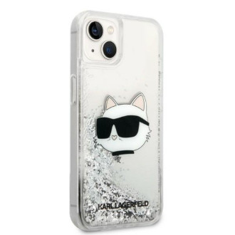 Karl Lagerfeld KLHCP14MLNHCCS iPhone 14 Plus 6,7&quot; stříbrný/stříbrný pevný obal Glitter Choupette Head