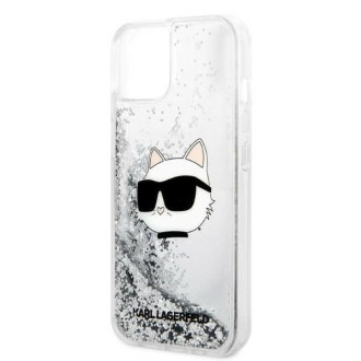 Karl Lagerfeld KLHCP14MLNHCCS iPhone 14 Plus 6,7&quot; stříbrný/stříbrný pevný obal Glitter Choupette Head