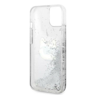 Karl Lagerfeld KLHCP14MLNHCCS iPhone 14 Plus 6,7&quot; stříbrný/stříbrný pevný obal Glitter Choupette Head