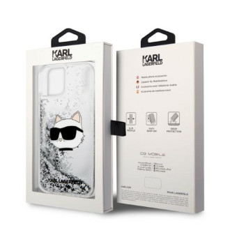 Karl Lagerfeld KLHCP14MLNHCCS iPhone 14 Plus 6,7&quot; stříbrný/stříbrný pevný obal Glitter Choupette Head