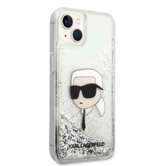 Karl Lagerfeld KLHCP14MLNKHCH iPhone 14 Plus 6,7&quot; stříbrný/stříbrný pevný obal Glitter Karl Head