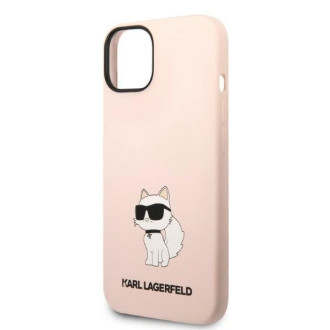 Karl Lagerfeld KLHCP14MSNCHBCP iPhone 14 Plus 6,7&quot; pevný obal růžový/růžový silikonový chupette