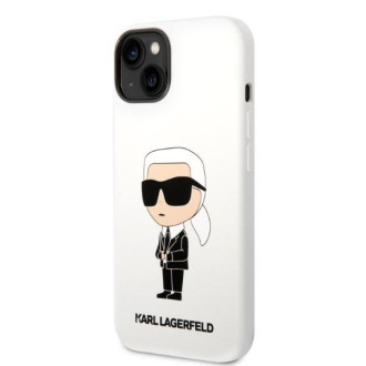 Karl Lagerfeld KLHCP14MSNIKBCH iPhone 14 Plus 6,7&quot; pevný obal bílý/bílý silikonový Ikonik