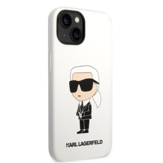 Karl Lagerfeld KLHCP14MSNIKBCH iPhone 14 Plus 6,7&quot; pevný obal bílý/bílý silikonový Ikonik