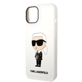 Karl Lagerfeld KLHCP14MSNIKBCH iPhone 14 Plus 6,7&quot; pevný obal bílý/bílý silikonový Ikonik