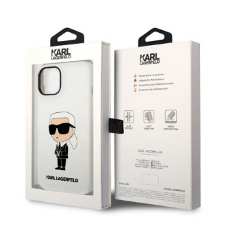 Karl Lagerfeld KLHCP14MSNIKBCH iPhone 14 Plus 6,7&quot; pevný obal bílý/bílý silikonový Ikonik