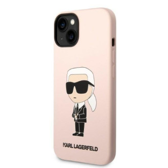 Karl Lagerfeld KLHCP14MSNIKBCP iPhone 14 Plus 6,7&quot; pevný obal růžový/růžový silikonový Ikonik