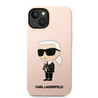 Karl Lagerfeld KLHCP14MSNIKBCP iPhone 14 Plus 6,7&quot; pevný obal růžový/růžový silikonový Ikonik