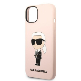 Karl Lagerfeld KLHCP14MSNIKBCP iPhone 14 Plus 6,7&quot; pevný obal růžový/růžový silikonový Ikonik