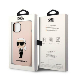 Karl Lagerfeld KLHCP14MSNIKBCP iPhone 14 Plus 6,7&quot; pevný obal růžový/růžový silikonový Ikonik