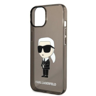 Karl Lagerfeld KLHCP14SHNIKTCK iPhone 14 6,1&quot; černý/černý pevný obal Ikonik Karl Lagerfeld