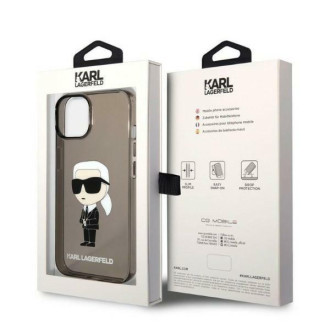 Karl Lagerfeld KLHCP14SHNIKTCK iPhone 14 6,1&quot; černý/černý pevný obal Ikonik Karl Lagerfeld