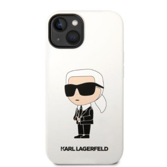 Karl Lagerfeld KLHCP14SSNIKBCH iPhone 14 6,1&quot; pevný obal bílý/bílý silikonový Ikonik