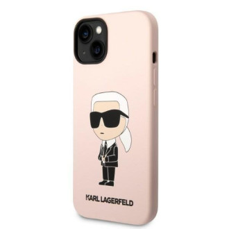 Karl Lagerfeld KLHCP14SSNIKBCP iPhone 14 6,1&quot; pevný obal růžový/růžový silikonový Ikonik