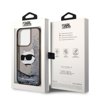 Karl Lagerfeld KLHCP14XLNCHCK iPhone 14 Pro Max 6,7&quot; černo/černé pevné pouzdro Glitter Choupette Head