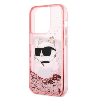 Karl Lagerfeld KLHCP14XLNCHCP iPhone 14 Pro Max 6,7&quot; růžové/růžové pevné pouzdro Glitter Choupette Head