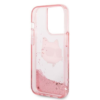 Karl Lagerfeld KLHCP14XLNCHCP iPhone 14 Pro Max 6,7&quot; růžové/růžové pevné pouzdro Glitter Choupette Head