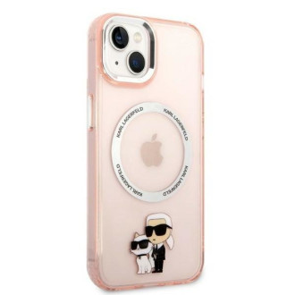 Karl Lagerfeld KLHMP14MHNKCIP iPhone 14 Plus 6,7&quot; pevný obal růžový/růžový Iconic Karl&amp;Choupette Magsafe