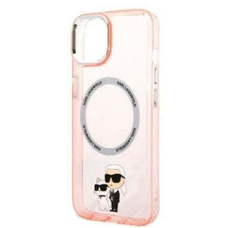 Karl Lagerfeld KLHMP14MHNKCIP iPhone 14 Plus 6,7&quot; pevný obal růžový/růžový Iconic Karl&amp;Choupette Magsafe