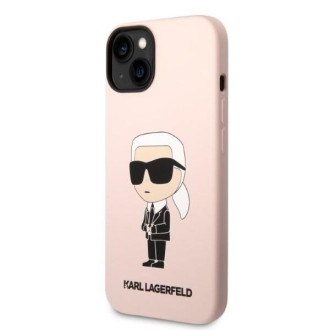 Karl Lagerfeld KLHMP14MSNIKBCP iPhone 14 Plus 6,7&quot; pevný obal růžový/růžový silikon Ikonik Magsafe