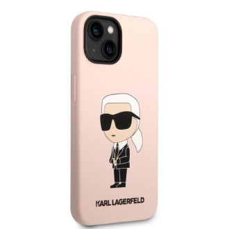 Karl Lagerfeld KLHMP14MSNIKBCP iPhone 14 Plus 6,7&quot; pevný obal růžový/růžový silikon Ikonik Magsafe