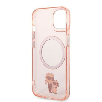 Karl Lagerfeld KLHMP14SHNKCIP iPhone 14 6,1&quot; pevný obal růžový/růžový Iconic Karl&amp;Choupette Magsafe