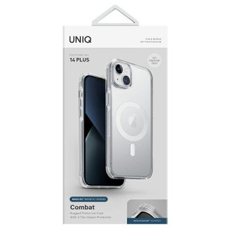 Uniq Combat pouzdro iPhone 14 Plus 6,7" Magclick Charging transparentní/holubičí saténové čiré