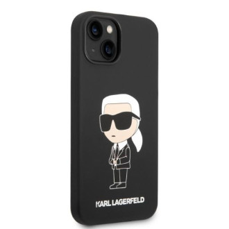 Karl Lagerfeld KLHMP14MSNIKBCK iPhone 14 Plus 6,7" pevné pouzdro černo/černé silikonové Ikonik Magsafe