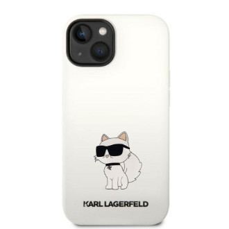 Karl Lagerfeld KLHMP14SSNCHBCH iPhone 14 6,1&quot; pevný obal bílý/bílý silikonový chupette MagSafe