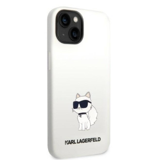 Karl Lagerfeld KLHMP14SSNCHBCH iPhone 14 6,1&quot; pevný obal bílý/bílý silikonový chupette MagSafe