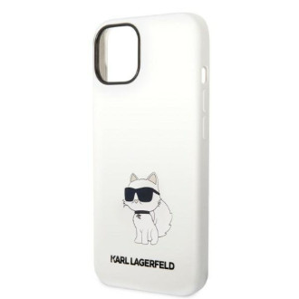 Karl Lagerfeld KLHMP14SSNCHBCH iPhone 14 6,1&quot; pevný obal bílý/bílý silikonový chupette MagSafe