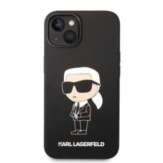 Karl Lagerfeld KLHMP14SSNIKBCK iPhone 14 6,1&quot; pevný kryt černo/černý silikon Ikonik Magsafe