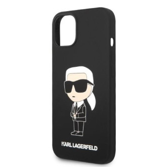 Karl Lagerfeld KLHMP14SSNIKBCK iPhone 14 6,1&quot; pevný kryt černo/černý silikon Ikonik Magsafe