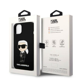 Karl Lagerfeld KLHMP14SSNIKBCK iPhone 14 6,1&quot; pevný kryt černo/černý silikon Ikonik Magsafe