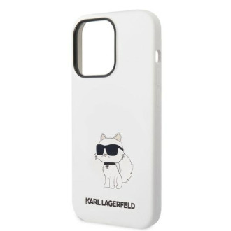 Karl Lagerfeld KLHMP14XSNCHBCH pevný obal pro iPhone 14 Pro Max 6,7&quot; bílý/bílý silikonový chupette MagSafe