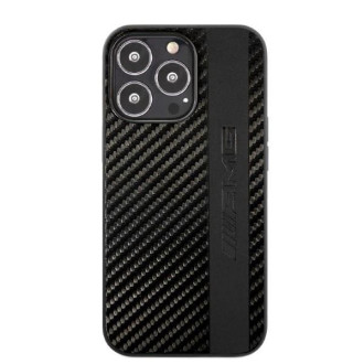 AMG AMHCP13LBLSCA iPhone 13 Pro / 13 6,1&quot; černo/černé pevné pouzdro Carbon Stripe &amp; Embossed