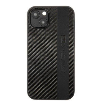 AMG AMHCP13MBLSCA iPhone 13 6,1&quot; černý/černý pevný obal Carbon Stripe&amp;Embossed