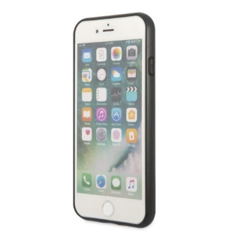 Pevné pouzdro Guess GUHCI8PSATPK iPhone 7/8 SE 2020 / SE 2022 černé/černé pouzdro Saffiano Triangle Logo Cardslot