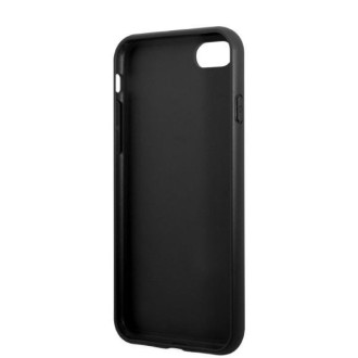 Pevné pouzdro Guess GUHCI8PSATPK iPhone 7/8 SE 2020 / SE 2022 černé/černé pouzdro Saffiano Triangle Logo Cardslot
