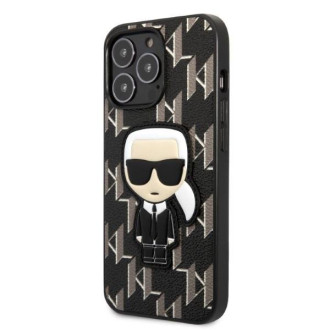 Karl Lagerfeld KLHCP13LPMNIKBK iPhone 13 Pro / 13 6,1&quot; pevný kryt černo/černý Monogram Ikonik Patch