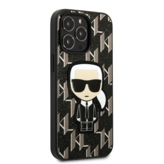 Karl Lagerfeld KLHCP13LPMNIKBK iPhone 13 Pro / 13 6,1&quot; pevný kryt černo/černý Monogram Ikonik Patch