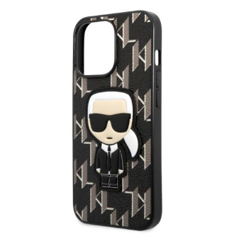 Karl Lagerfeld KLHCP13LPMNIKBK iPhone 13 Pro / 13 6,1&quot; pevný kryt černo/černý Monogram Ikonik Patch