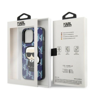 Karl Lagerfeld KLHCP13LPMNIKBL iPhone 13 Pro / 13 6,1&quot; pevný kryt modro/modrý Monogram Ikonik Patch