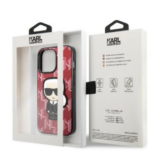 Karl Lagerfeld KLHCP13LPMNIKPI iPhone 13 Pro / 13 6,1&quot; pevný kryt červený/červený Monogram Ikonik Patch