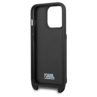 Karl Lagerfeld KLHCP13LSAIPCK iPhone 13 Pro / 13 6,1&quot; pevný kryt černý/černý Saffiano Metal Ikonik